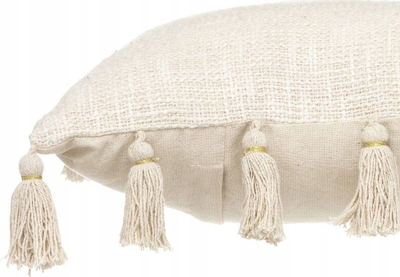 Jastëk dekorativ Atmosphera Gypsy Ivory Pompon, 50x50cm, pambuk, ngjyrë ivory