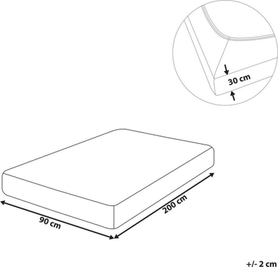 Çarçaf fitted JANBU, pambuk, 90 x 200 cm, blu e çelët