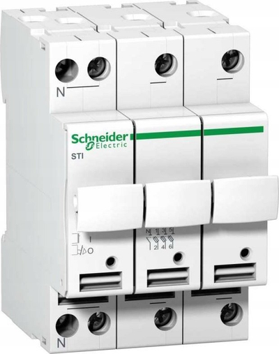 Bazë siguricash Schneider Electric STI A9N15658, 3P+N, 500V, e bardhë