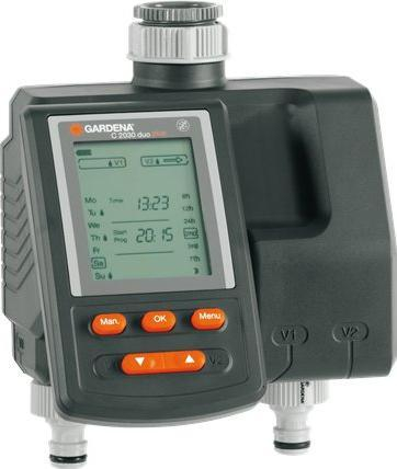 Kontrollor ujitjeje Gardena MultiControl Duo 1874-29, 2 zona, programim më vete, portokalli
