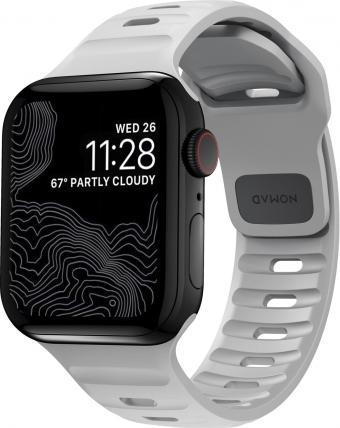 Rrip dore Nomad Sport Strap V2 për Apple Watch 45mm 44mm 42mm, i papërshkueshëm nga uji, gri Lunar