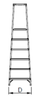 Shkallë vetëmbajtëse alumini DRABEX, 130 cm, 2 shkallë, gri