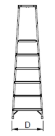 Shkallë vetëmbajtëse alumini DRABEX, 130 cm, 2 shkallë, gri
