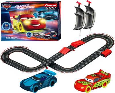 Pistë garash Carrera GO Disney Cars 3 Glow Racers, 1:43, 4.3 m, shumëngjyrëshe