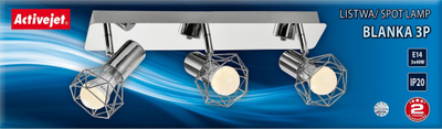 Llambë tavani Activejet BLANKA 3P, 3x40W, E14, argjend