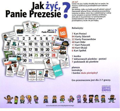 Lojë tavoline Jawa Jak Żyć Panie Prezesie, 2 7 lojtarë, lojë strategjike biznesi, shumëngjyrëshe