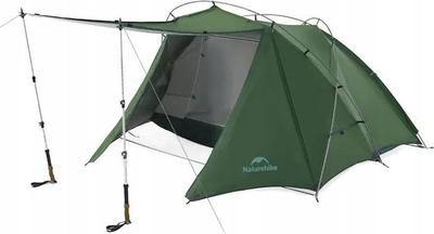 Çadër kampingu Naturehike Hillock 2 CNK2300, për 2 veta, 3000 mm ujërezistente, jeshile ushtrie