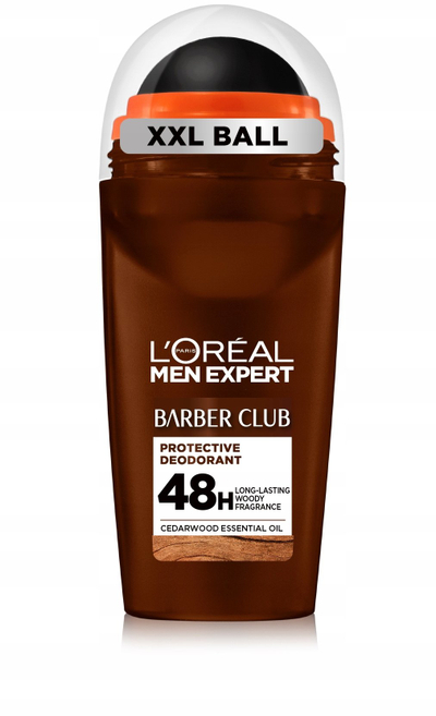 Deodorant roll-on L'Oreal Men Expert Barber Club, 48 orë, pa alumin, për burra