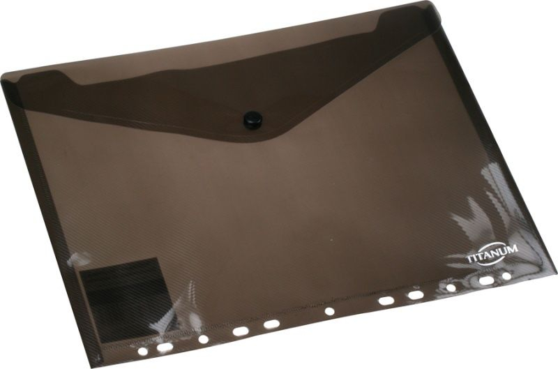 Dosje plastike Titanum Envelope A4, euro-perforim, e zezë