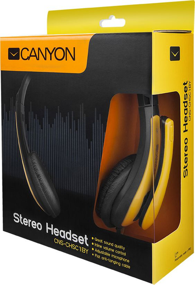 Kufje gaming Canyon HSC-1, 3.5mm, me mikrofon, të verdha