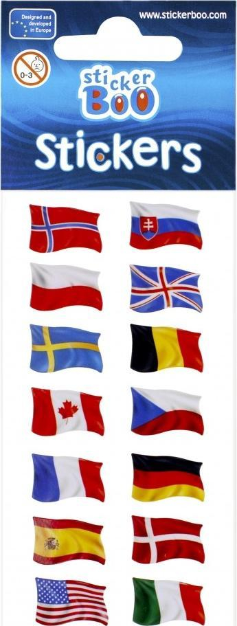 Stickerë STICKERBOO Flags of Countries, 66x180 mm, shumëngjyrëshe