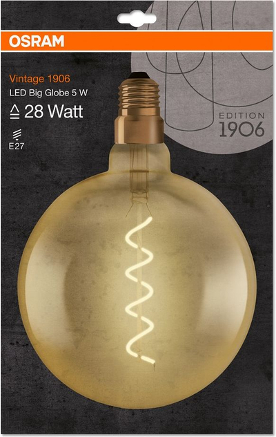 Llambë LED Osram Vintage 1906 Globe, 4W, E27, ngjyrë ari