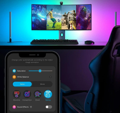 LED осветлување за телевизор Govee DreamView H604B, RGBIC, Wi-Fi, компатибилно со Alexa и Google