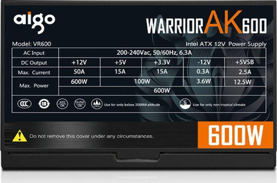 Burim energjie Darkflash RGB (AK600), 600W, i zi