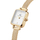 Orë dore Daniel Wellington Quadro Mini DW00100725, rrip çelik rrjetë, ciferblatë e bardhë, ngjyrë ari