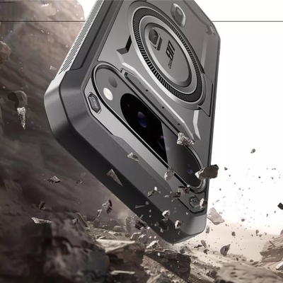 Këllëf telefoni SUPCASE Unicorn Beetle PRO Mag, për Google Pixel 9 Pro XL, me këmbë mbajtëse dhe unazë magnetike, i zi