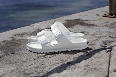 Shapka plazhi Birkenstock Arizona EVA 129441, material EVA, që s’i ha uji, të zeza
