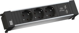 Kornizë për prizë Bachmann Power Frame Medium 916.173, për 3 module, ngjyrë argjendi