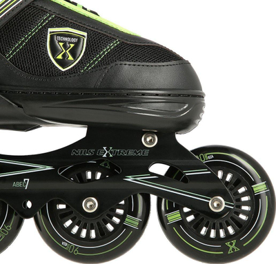 Patina inline Nils Extreme NA19088, madhësi e rregullueshme 39-42, kornizë alumini, e zezë jeshile