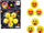Set toptha gome Emoji, 6 copë, të verdhë