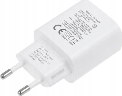 Karikues rrjeti Forcell 30W, 3A, 2 porta USB A dhe USB C, i bardhë