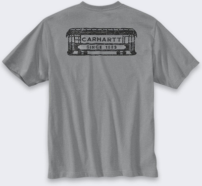 Bluzë Carhartt Streetcar Graphic Relaxed Fit, me mëngë të shkurtra, pambuk, gri me të zezë