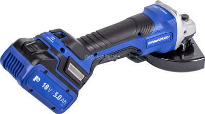 Mulli këndi me bateri Rawlplug 18V, 125mm, 2x5.0Ah, blu