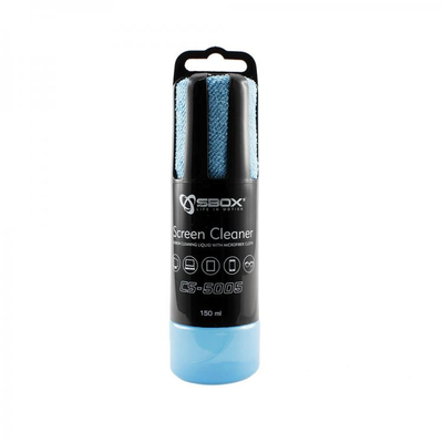 Sprej për pastrim SBOX, 150 ml + leckë mikrofibër, e kaltërt