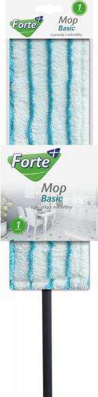 Mop Forte Basic, koka katrore, dorezë e gjatë, bardh e kaltër