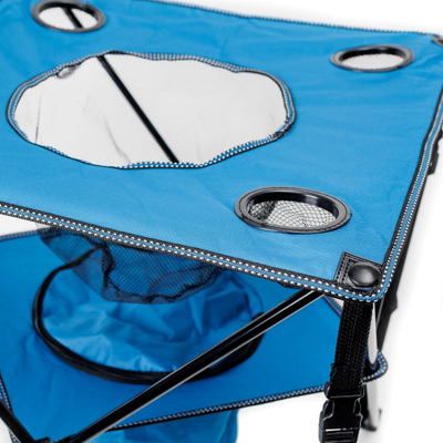 Set kampingu Platinet, 2 karrige palos, tavolinë me ftohës, blu