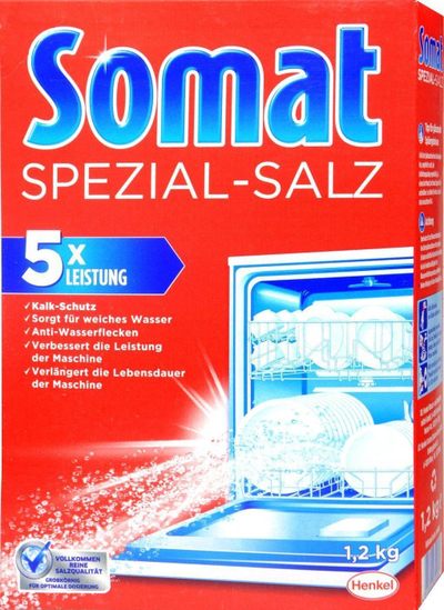 Kripë për enëlarëse Somat Spezial-Salz, 1.2 kg, 5 copë në paketim, e bardhë