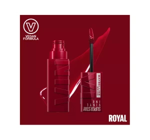 Ruzh liquid Maybelline SuperStay Vinyl Ink 55 Royal, efekt vinyl, 4.2 ml, e kuqe