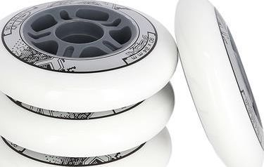 Rrota për skateboard NILS Extreme PU 90x24 82A, 4 copë, të bardha