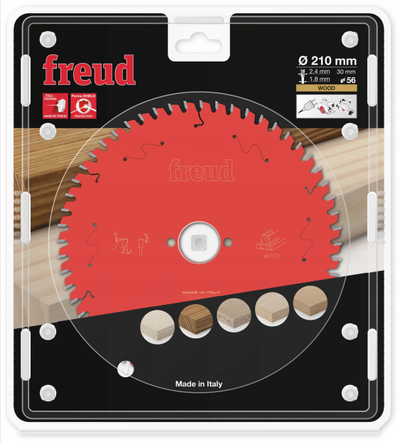 Teh rrethor Freud F03FS09724, 210mm, 56 dhëmbë, për dru