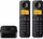 Telefon pa tel Philips D2602D/53, set me 2 receptorë, me ekran me dritë, i zi