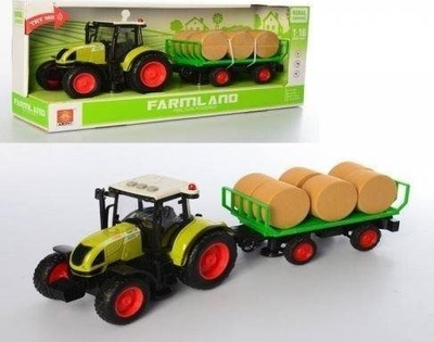 Lodër traktor me rimorkio Maksik, plastik, me shumë ngjyra