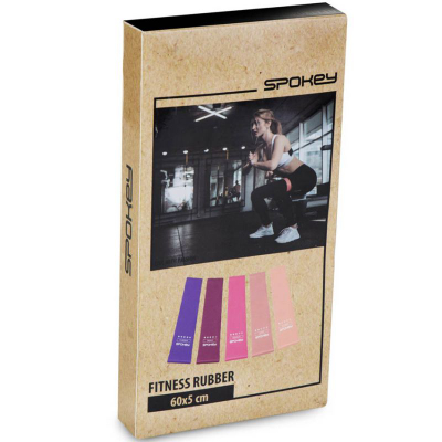 Set shirita elastikë Spokey Exercise Band 928944, 5 copë, nivele të ndryshme rezistence, shumëngjyrëshe