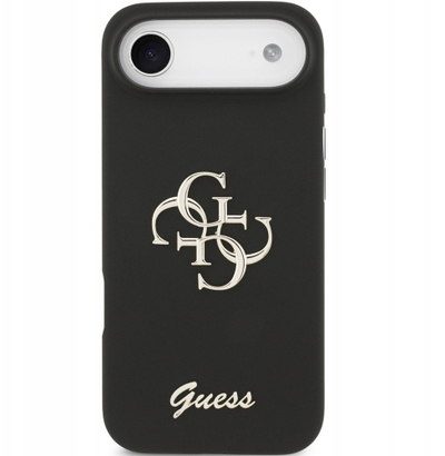 Mbulesë telefoni Guess Silicone Big 4G Script GUHCP17MSC4GSMK, për iPhone 17 Air Pro, MagSafe, e zezë