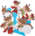 Ngjitëse 3D prej shkumëze Funny Reindeer, 10 copë, me figura dreri, shumëngjyrëshe