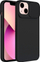 Këllëf silikoni për iPhone 14 Plus, kapak kamere rrëshqitës, i zi
