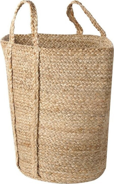 Set shporta dekorative prej jute ORNACH, 2 copa, me doreza, ngjyrë natyrale