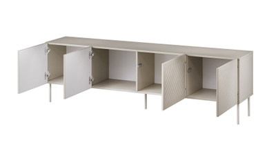 Kredencë RTV Cama Meble SIENA, 200x40x60 cm, 4 dyer, ngjyrë cashmere mat