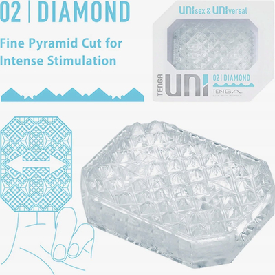 Lodër intime unisex Tenga Uni Diamond, me brendësi si diamant, njëpërdorimëshe