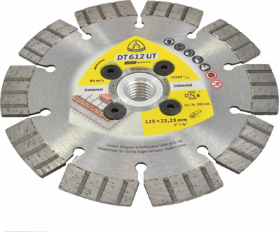 Дијамантски диск за сечење Клингспор DT612UT, 125mm, 22.2mm, сребрен