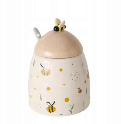 Enë qeramike Boltze HONEY, 445 ml, me kapak edhe me lugë, me ngjyra të ndryshme