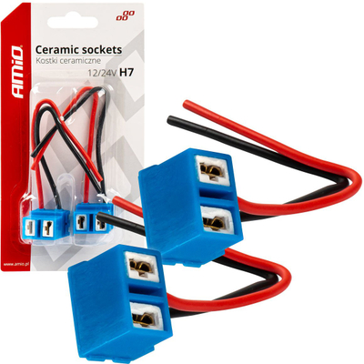 Изолатор за сијалица H7 AMiO 03055, 12V 24V, керамика пластика