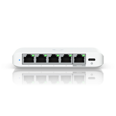 Свитч Ubiquiti UniFi Flex Mini 2.5G, 5 порти, менаџиран, бел