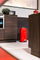 Кош за отпадоци Wesco Kickmaster, 33L, челик со правен премаз, црвен