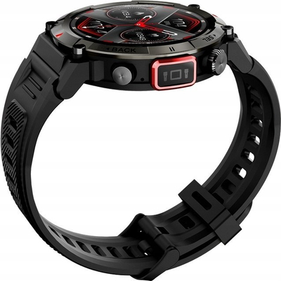 Smartwatch Veltori VT140-1, ekran 1.45\", Bluetooth 5.0, me rrip silikoni të zi