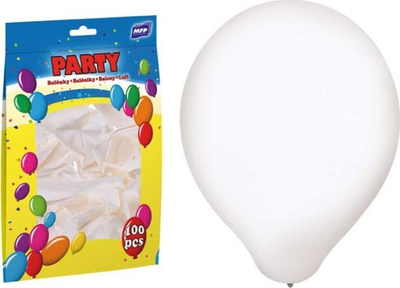 Balona zbukuruese MFP Party M standard, 30 cm, 100 copë, e bardhë